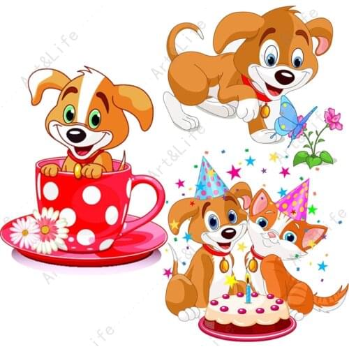 Cute Cup Puppy Hot New Metal Cutting Dies Stencil for Making Scrapbook Album Birthday Paper Cards Embossing Cut Die Lovely Dogs