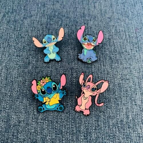 Disney Lilo & Stitch Fashion Anime Action Figures Cartoon Products Accessories Brooch Unisex Birthday Gifts