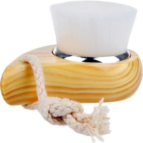 Soft Mild Fiber Exfoliating Facial Brush Facial Face Deep Cleansing Clean Wash Pore Care Brush Head Wood Face Cleaner Hot