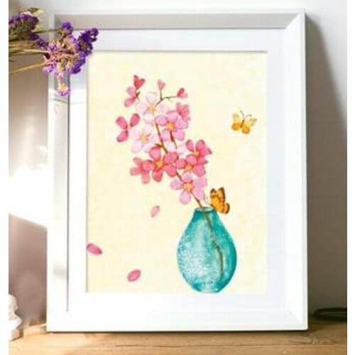 50x40cm Rose swan Ribbon embroidery kit stain painting set handcraft kit DIY handmade needlework art home decor