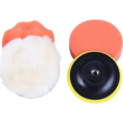 4x 4 inch Polishing Buffer Pad Kit Set Drill Adapter For Car Polisher