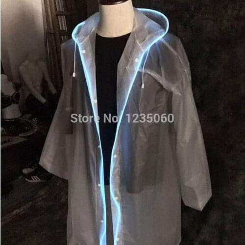 2020 New The concert LED light clothing luminous raincoat fluorescent clothing outdoor hiking portable raincoat thick rain gear