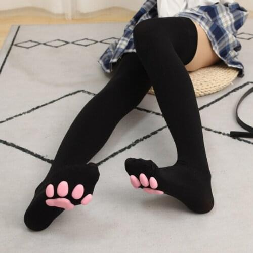 Cat Paw Socks For Women Girls Kawaii 3D Cat Claw Toe Beanies Cute Gift Paw Pads Cosplay Cat Paw Pad Thigh High Socks New