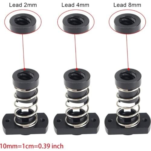 Anti Backlash Nuts T8 POM Elimination Spring Loaded Nut 3D Printer For Lead 2mm / 4mm / 8mm Acme Threaded Rod DIY 652E