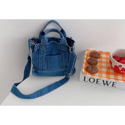 Yeqofcd Casual Tote Denim Fashion Shoulder Bags Women Satchel Handbag Messenger Bag Purse Soft Jeans With Outside Pouch