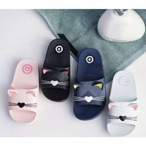 Slippers Baby Kids Girls Boys Home Slippers Cute Cartoon Cat Non-slip Floor Family Flip Flops summer Beach Shoes