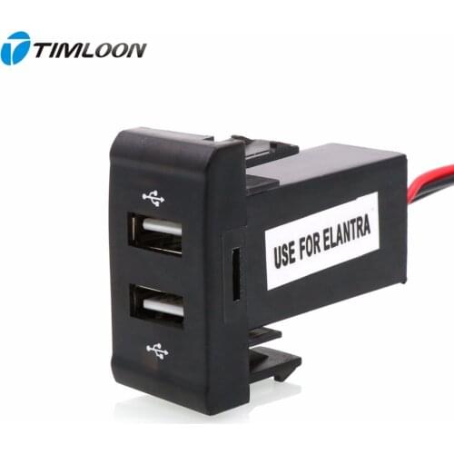 Special 2.1A 1.2A 2x USB Interface Socket Smartphone/PAD/iphone/Ipad/GPS/PSP Car Charger Use for Hyundai Elantra,Tucson