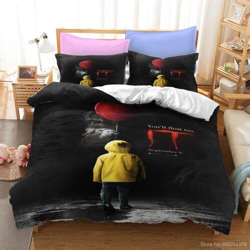 Stephen Kings It Horror Film 3D Printed Duvet Cover Set Twin Full Queen King Size Bedding Set Comforter Cover Set Home Textile