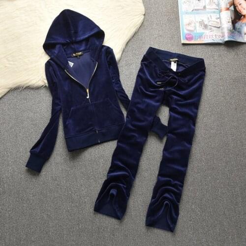 2021 WomenS Brand Spring / Fall Velvet Fabric Tracksuits Velour Suit Women Track Suit Hoodies And Flare Pants Size S - XXL 661