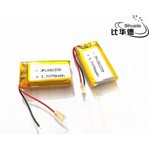 10pcs 3.7V 750mAh 882339 Lithium Polymer Li-Po li ion Rechargeable Battery cells For Mp3 MP4 MP5 GPS PSP mobile bluetooth