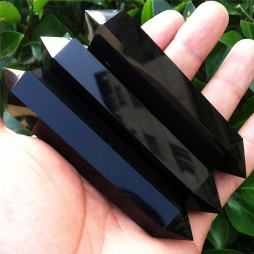 100% Natural Fluorite Obsidian Crystal Column Point Healing Hexagonal Decoration Double-pointed Treatment Crystal Stone Quartz