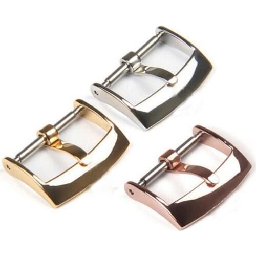 16mm 18mm 20mm Polish 316L Stainless Steel Watch Band Buckle Strap Clasp