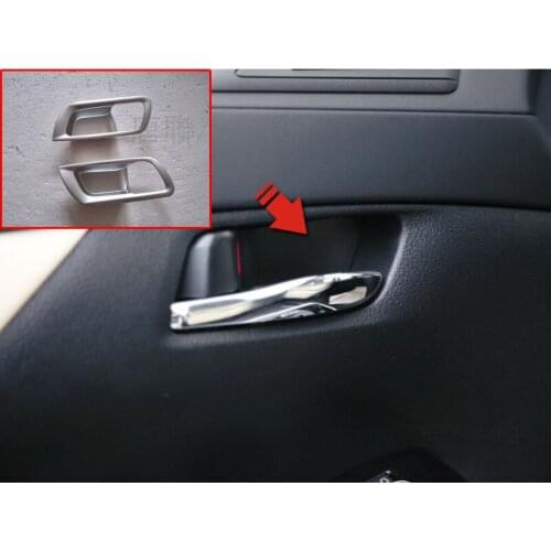 2PCS/set Car Styling Matte Silver Chrome ABS Inner Door Handle Bowl Protective Cover Sticker For TOYOTA ALPHARD 2016-2020