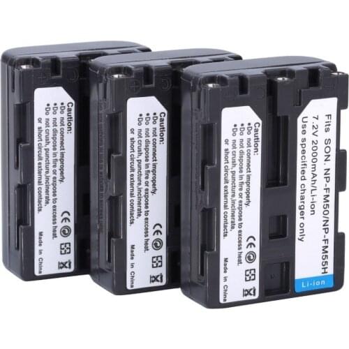 3PCS/LOT NP-FM50 NP FM50 FM55H Batteries Pack For Sony NP-FM51 NP-FM30 NP-FM55H DCR-PC101 free shipping