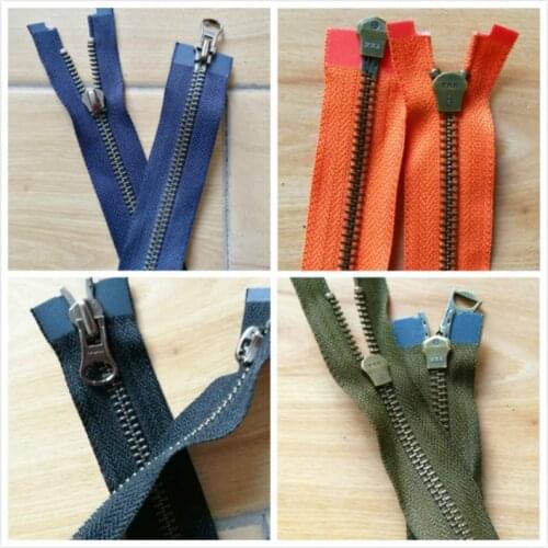 4 PCS/LOT Long Ykk Metal Zipper TWO WAY Double Slider OPEN END FOR LEATHER Coat Jacket Reapair CLOTHING Sewing Accessories