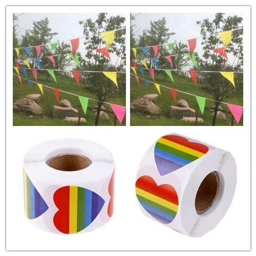 500Pcs Sticker PVC Love Heart Party Supply Products Rainbow Flag Face Body Stickers Party Bar Multi-purpose Gay