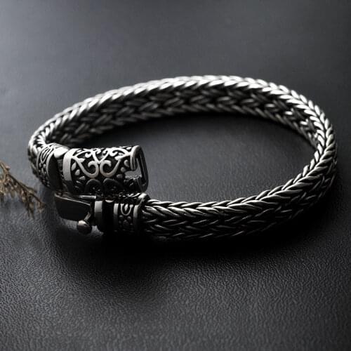 925 Sterling Silver color Bracelets Width 8mm Classic Wire-cable Link Chain Thai Silver Bracelets for Women Men Jewelry Gifts