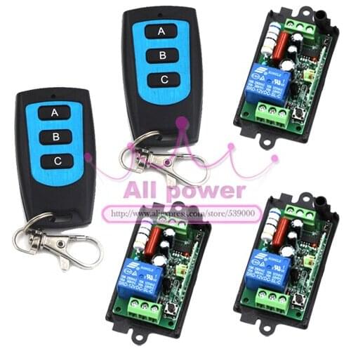 AC110V 220V 1CH RF Gate Garage Door Remote Control Switch System Transmitter and Receiver Home Automation Kit