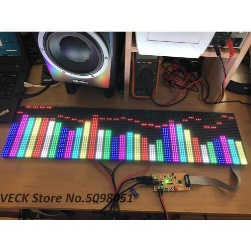 AS128 Full Color RGB Music Spectrum Display Screen KTV Stage LED Rhythm Lamp 64 Mode New Product