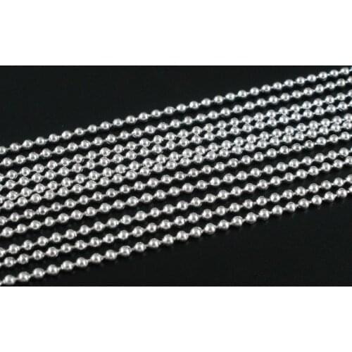 Free shipping!!!!100M/ Silver Plated Smooth Ball Chains Findings 2.4mm Dia