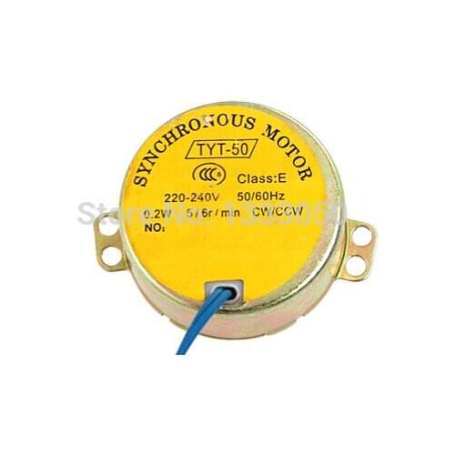 FREE SHIPPING CW/CCW Direction Synchronous Motor AC 220-240V 50/60HZ 5/6RPM
