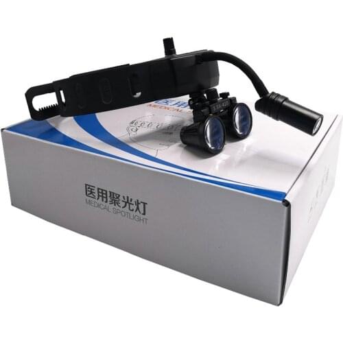 Wireless Medical Headlight+2.5/3.5X Dental Surgical Loupes 5W LED Headlamp USB Rechargeable Port