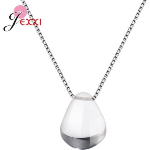 Big Promotion Genuine 925 Sterling Silver Pendant Necklace Jewelry Accessory For Party Super Nice Teardrop Pendant Necklace
