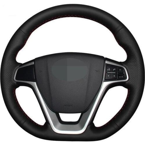 Car Steering Wheel Cover Soft Black Artificial Leather For Geely Emgrand X7 Sport 2016-2019 Emgrand GL 2017-2019 Emgrand GT