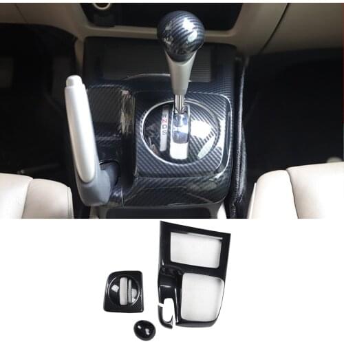 FOR HONDA Civic 8th 2006-2011 3pcs ABS carbon fiber central console Gear shift panel trim