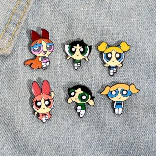 Cartoon cute anime character boy girl enamel brooch alloy badge cowboy clothes bag pin cute sweet accessories jewelry gift