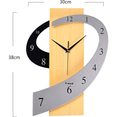 European Silent Big Wooden Wall Clock Home Decor Modern Design Pow Patrol Watch Mechanism Secret Stash Wall Clocks Watches ZB55