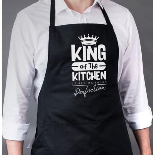 Customize King of the Kitchen Personalised Apron Name-bread Gift Present Funny - Fathers Day Birthday Party Christmas BBQ Chef
