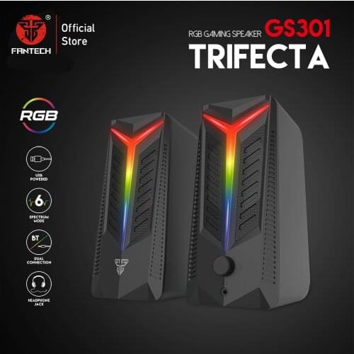 Fantech GS301 Cable And Wireless Speakers 3.5MM Plug For PC RGB Game Speakers Acoustic Clarity And Sonorus For FPS Moba