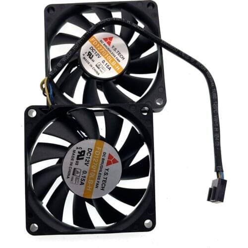Set of 2 fans For Slim PC Computer Y.S.Tech FD127010LB-H FD127010LB 7010 Slim 70x70x10mm 70mm 7CM 4Pin Ball Bearing Cooling Fan