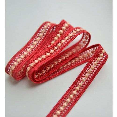 Hot-sale Red water soluble embroidery lace lace accessories dress cheongsam dress plus edge material 1.5cm G682