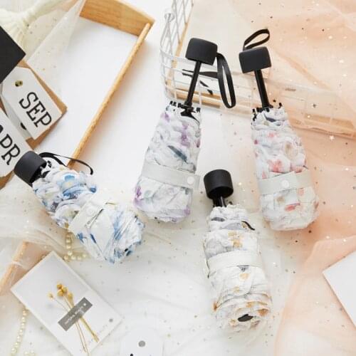 Lace Parasol Umbrella UV protection Double layer Princess guarda Chuva Anti-uv Vinyl Umbrella Five-Folding Lace Flower Women