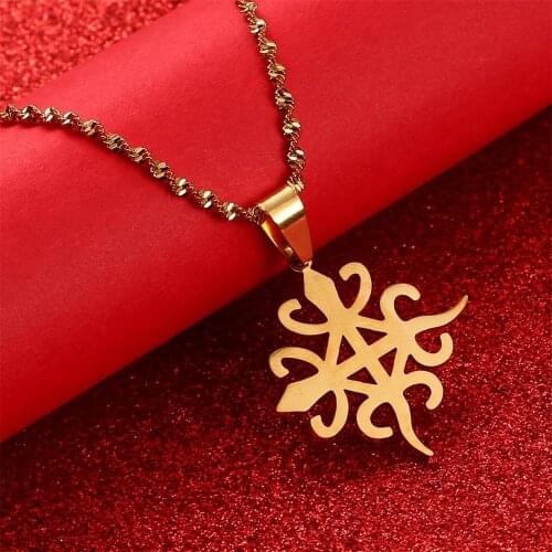 African Adinkra Symbol FUNTUNFUNEFU DENKYEMFUNEFU Pendant Necklaces Siamese Crocodiles Jewelry