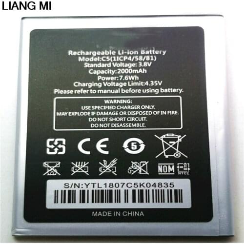 Mobile phone battery OUKITEL C5 battery 2000mAh Original battery High capacit Mobile with phone stander