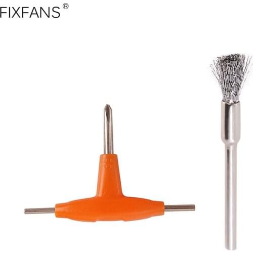 Mini Vape Tool Kit Coil Cleaning Brush with T Shape Hexagon & Cross Head Screwdriver for RDA RBA RTA Vaper DIY Hand Tools