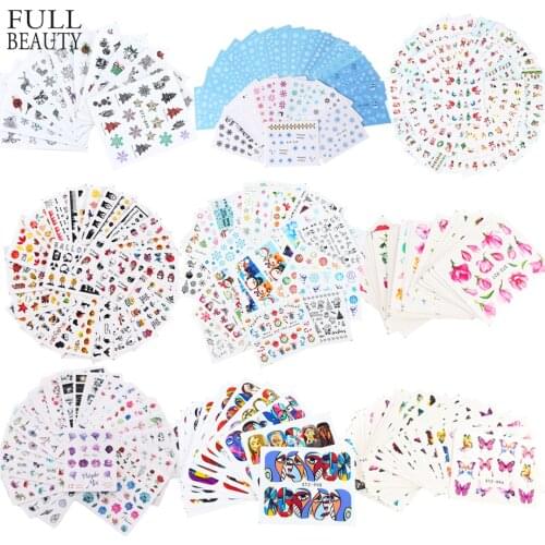 1 Set Mixed Design Butterfly Flower Leaves Nail Art Stickers Decals Water Transfer Slider for Manicure Decorations Wraps CH830-1