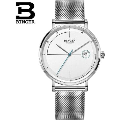 New Switzerland Mens Watches Luxury Brand Movement Men Watch Automatic Mechanical Wristwatches Sapphire Auto Date BINGER