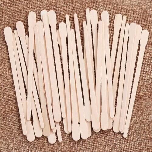 100 Pieces/Bag Wooden Wax Applicator Sticks Special One-Time Face Eyebrows Body Hair Removal Wiping Stick Beauty Tools Hot