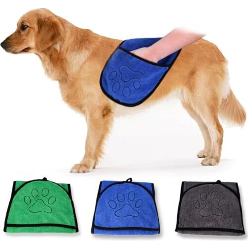 Microfiber Super Absorbent Dog Bath Towels Pet Drying Towel Blanket With Pocket Pet Dog Bath Towel for Small Medium Large Dogs