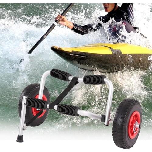 Portable Lightweight Foldable Boat Kayak Carrier Canoe Dolly Tote Trolley Transport Trailer Cart Removable Wheels Surfing Sports