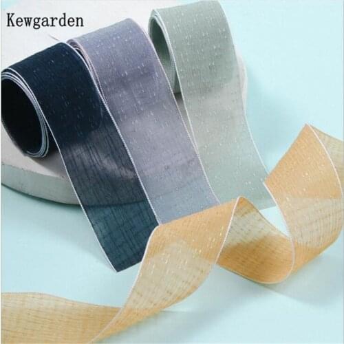 Kewgarden Chiffon Ribbons 1-1/2" 38mm Handmade Tape DIY Hairbow Accessories Satin ribbon Bow Gift Box with ribbon 10 Yards