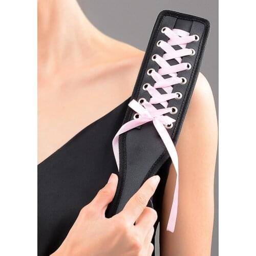 Sexy Pink Faux Leather Heart hole Spanking Paddle Slave Punish Sex Toys for women,Flogger Sex Games for Couples Adult Bdsm toys