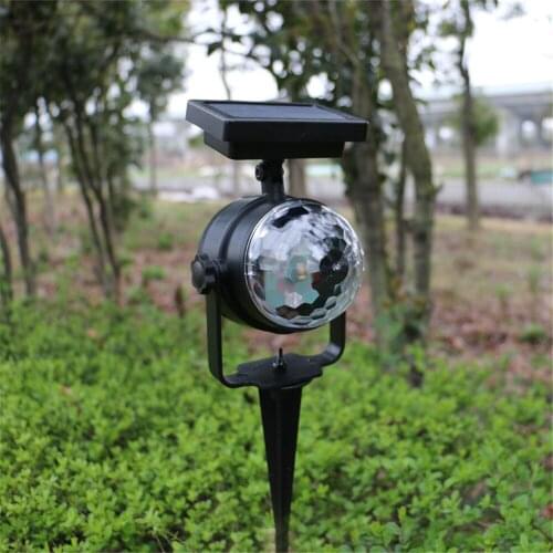 Solar Projection Lamp RGB Crystal Magic Ball Disco Stage Light Christmas Party Lamp Outdoor Lawn Landscape Pathway Yard Light