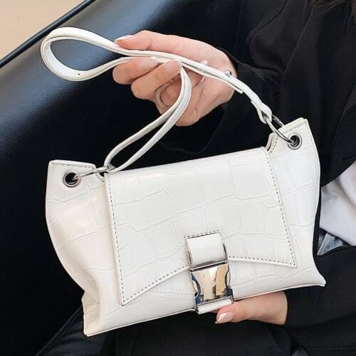 Casual Travel Women Shoulder Bag White Simple Crossbody Bags for Girl Vintage Stone Pattern Handbags Female Fashion Tote Sac New