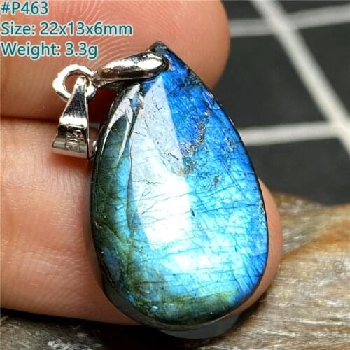 Top Natural Labradorite Necklace Pendant Jewelry For Woman Man Blue Healing Light Crystal Beads Silver Moonstone Gemstone AAAAA