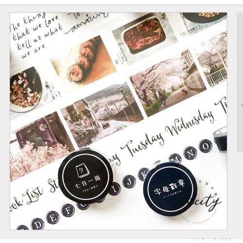 Vintage letter stamp seal weekly plan Japanese sakura house Delicious food strawberry washi tape DIY planner diary masking tape